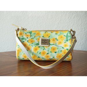 Dooney & Bourke yellow and white floral mini purse